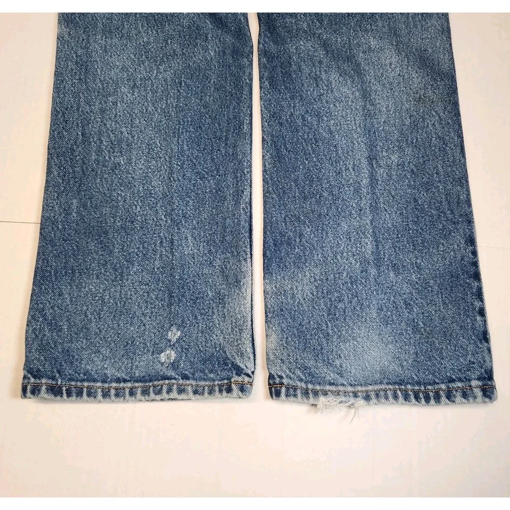 Vintage 2001 Levi's 517 Jeans 30x29 USA Made Boot Cut Distressed Faded Denim